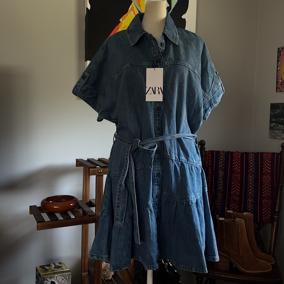 Zara Collection Denim Button-Up Dress - Picture 6 of 9